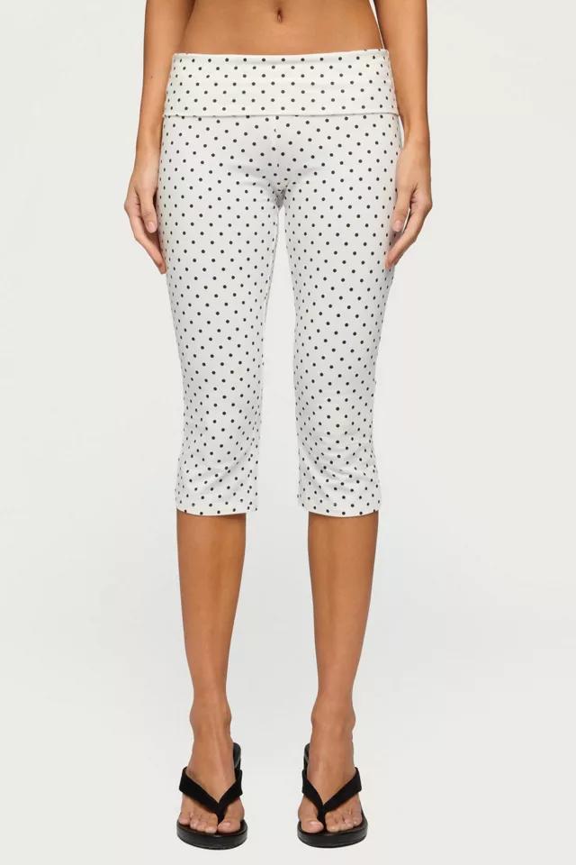 Edikted Eloisa Polka Dot Foldover Capri Pants by EDIKTED
