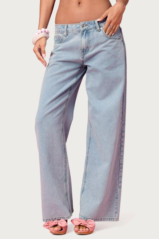 Edikted Embroidered Barbie™ Low Rise Baggy Jeans by EDIKTED
