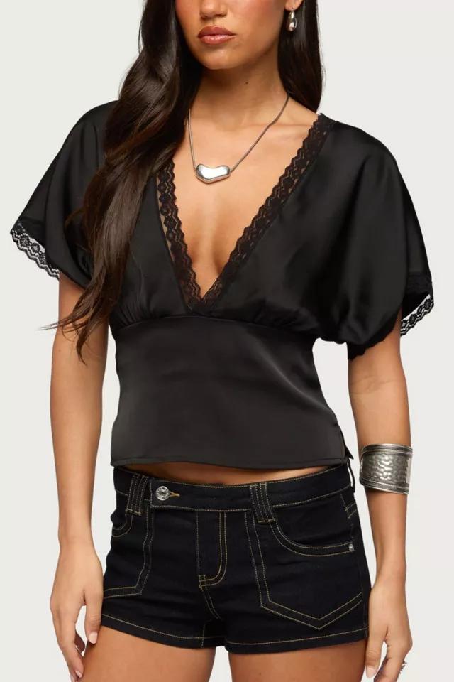 Edikted Ihara Lacey Cinched Waist Top by EDIKTED