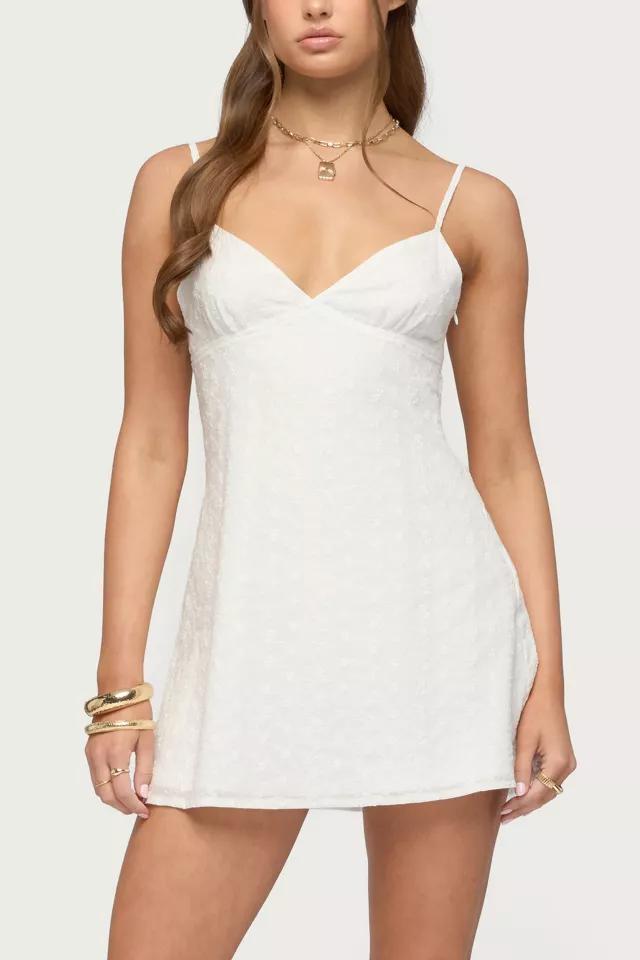 Edikted Iman Embroidered Cotton Cutout Mini Dress by EDIKTED