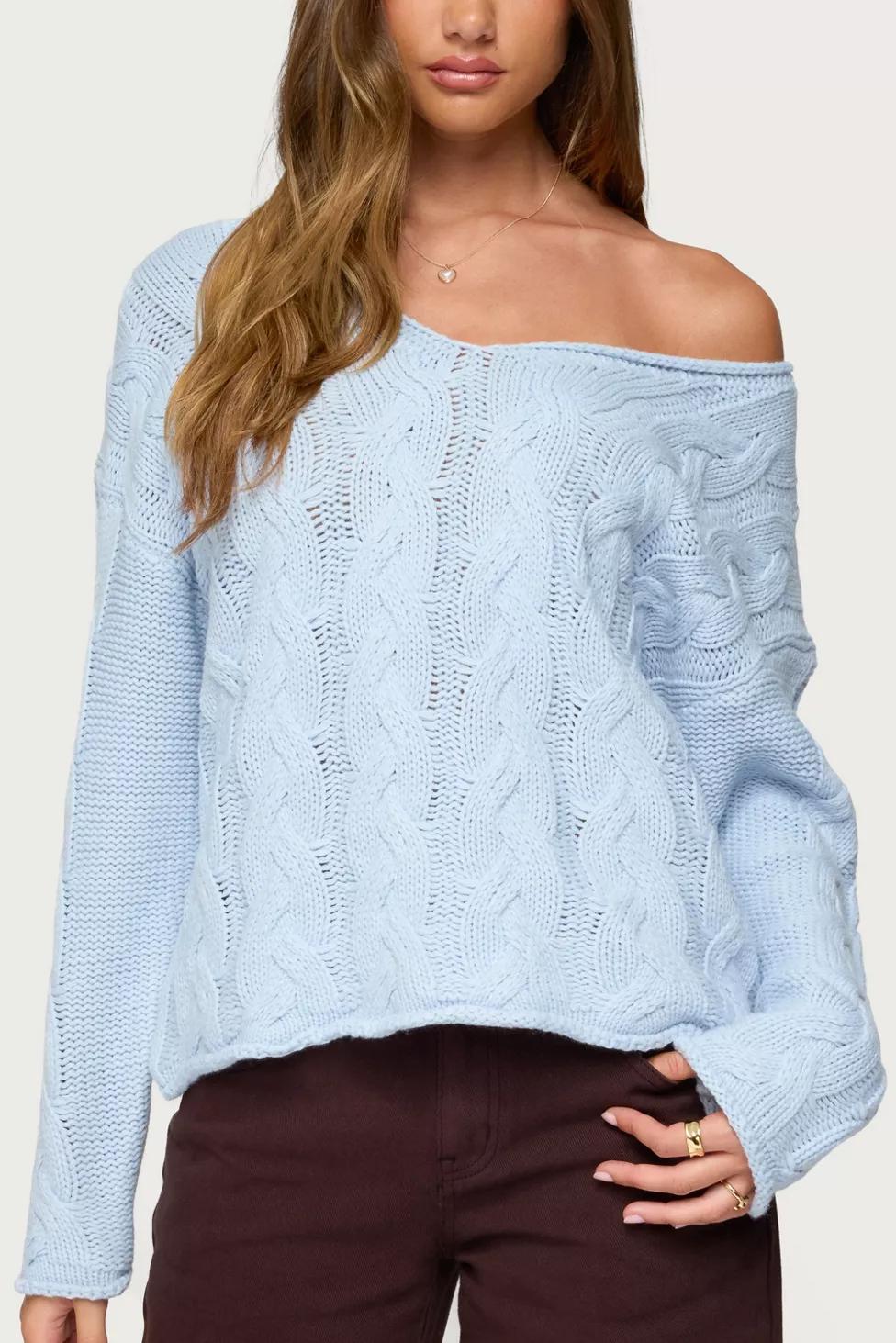 Edikted Inga Oversized Cable Knit Sweater by EDIKTED