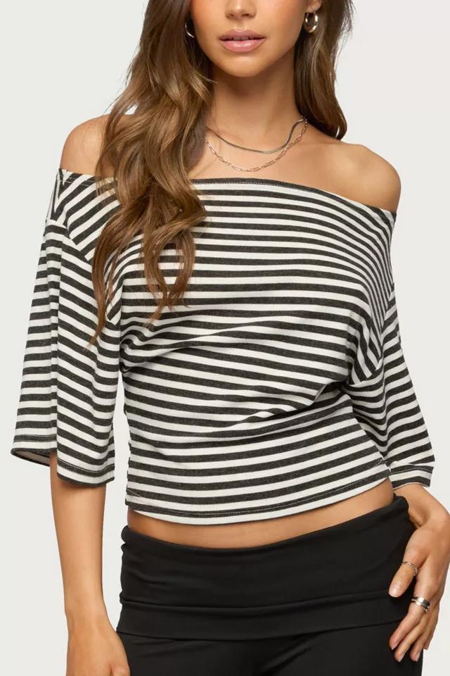 Edikted Jadan Striped Off Shoulder Top by EDIKTED