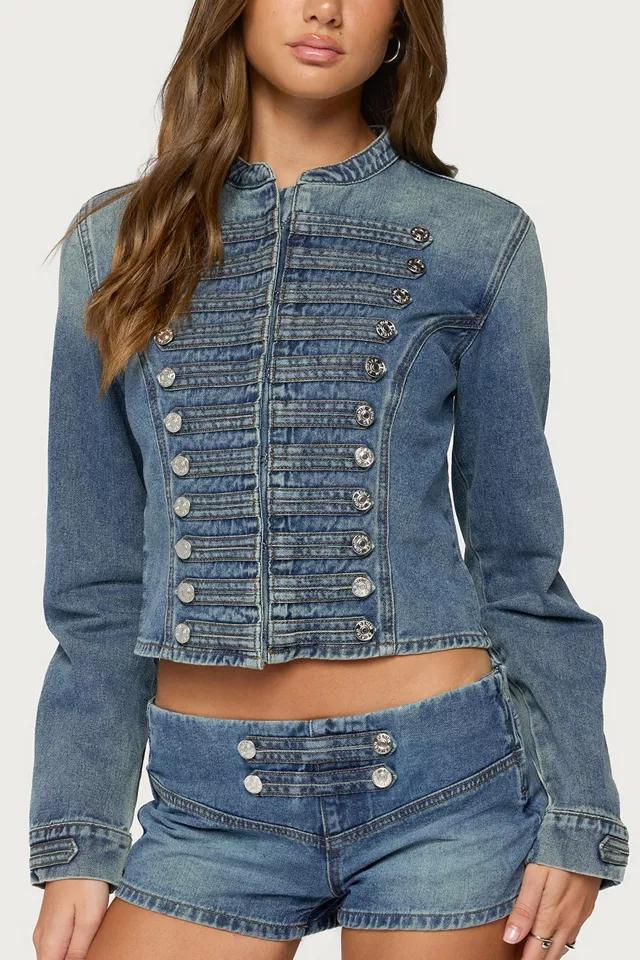 Edikted Jazzy Denim Napoleon Jacket by EDIKTED