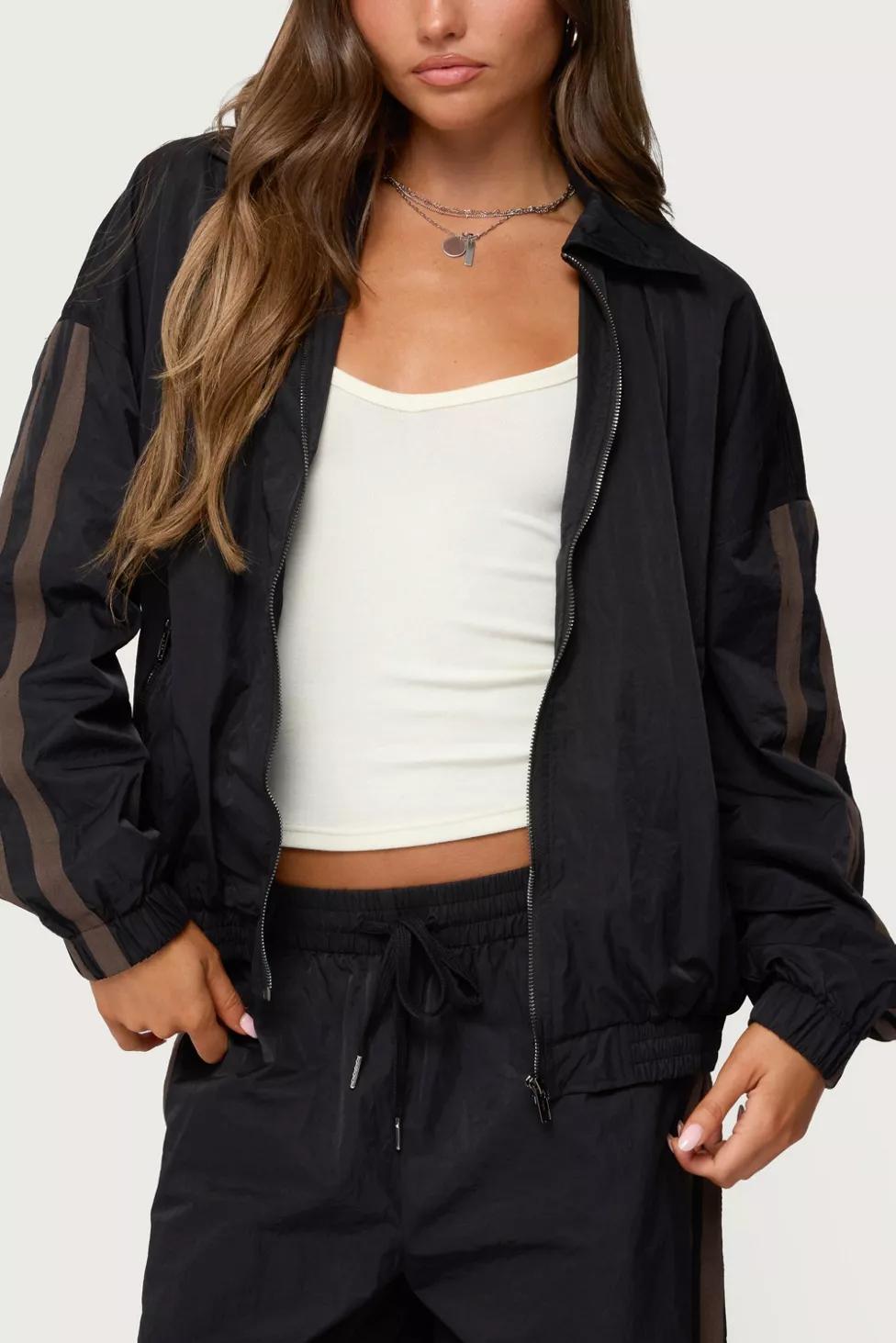 Edikted Kieran Stripey Nylon Track Jacket by EDIKTED