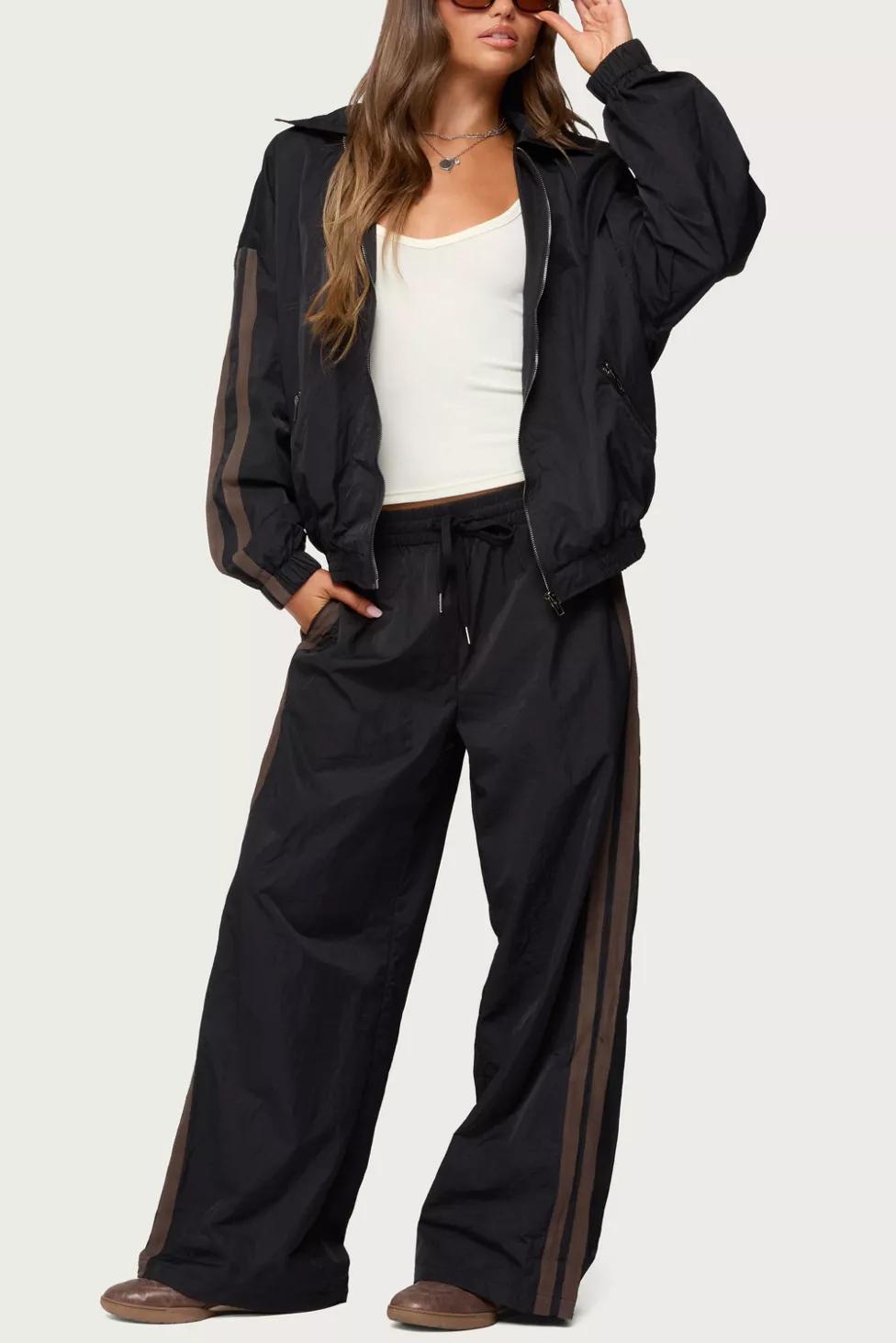 Edikted Kieran Stripey Nylon Track Pants by EDIKTED