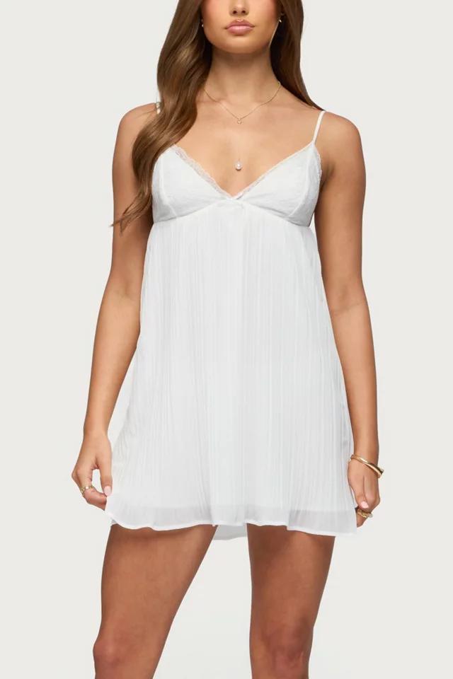Edikted Lacey Pleated Chiffon Mini Dress by EDIKTED