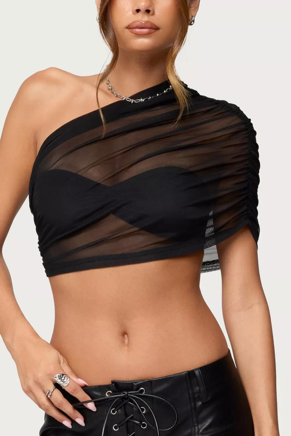 Edikted Layered Bandeau Sheer Mesh Top by EDIKTED