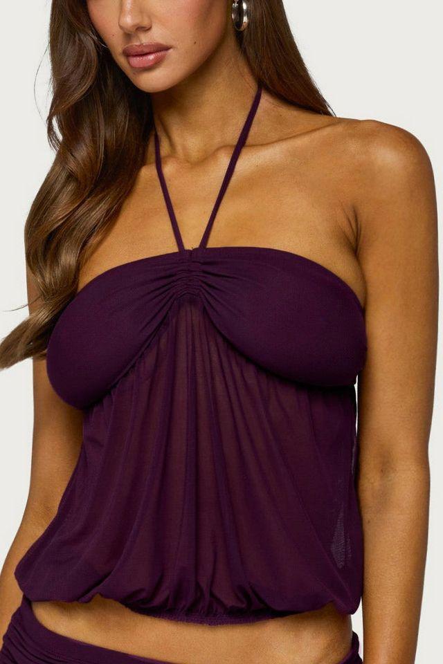 Edikted Lorine Bubble Halter Top by EDIKTED