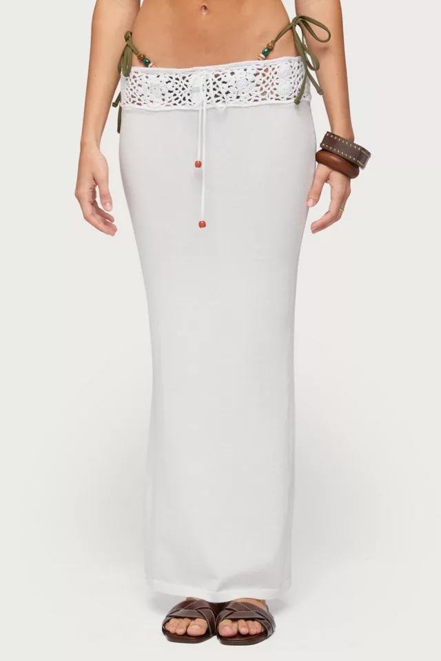 Edikted Maven Crochet Waist Knit Maxi Skirt by EDIKTED