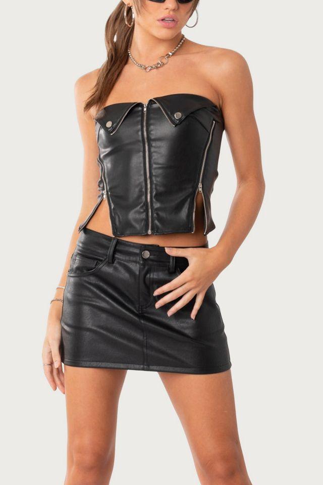 Edikted Maya Faux Leather Mini Skirt by EDIKTED