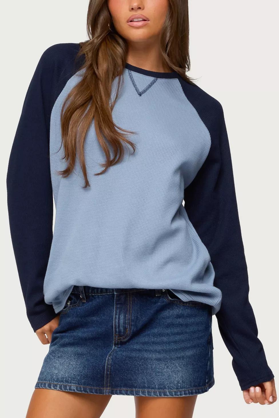 Edikted Me Time Oversized Waffle Top by EDIKTED
