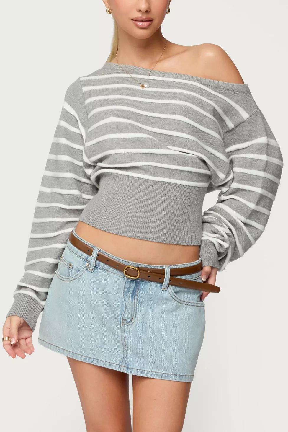 Edikted Mika Off Shoulder Oversized Sweater by EDIKTED