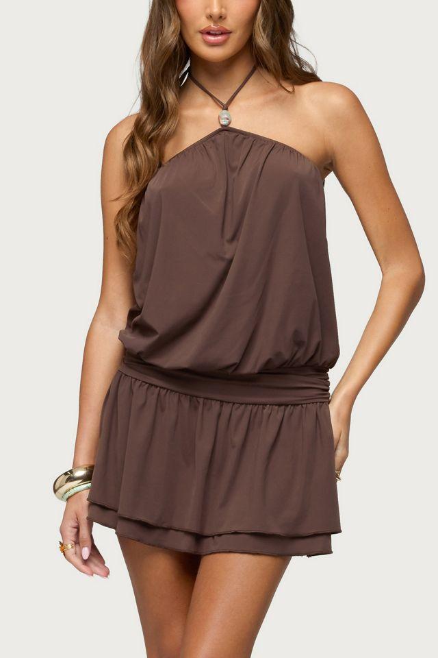 Edikted Mikaela Drop Waist Mini Dress by EDIKTED