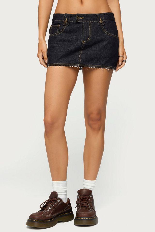 Edikted Noura Denim Mini Skirt by EDIKTED