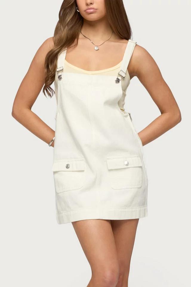 Edikted Overall Denim Mini Dress by EDIKTED