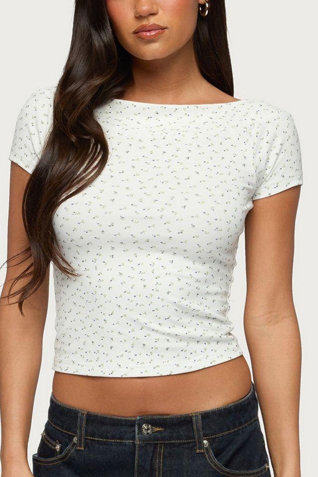 Edikted Raglan Boat Neck Floral Top by EDIKTED