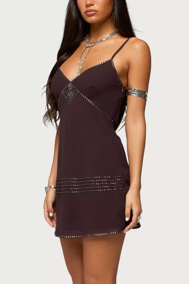 Edikted Raquelle Beaded Mini Dress by EDIKTED