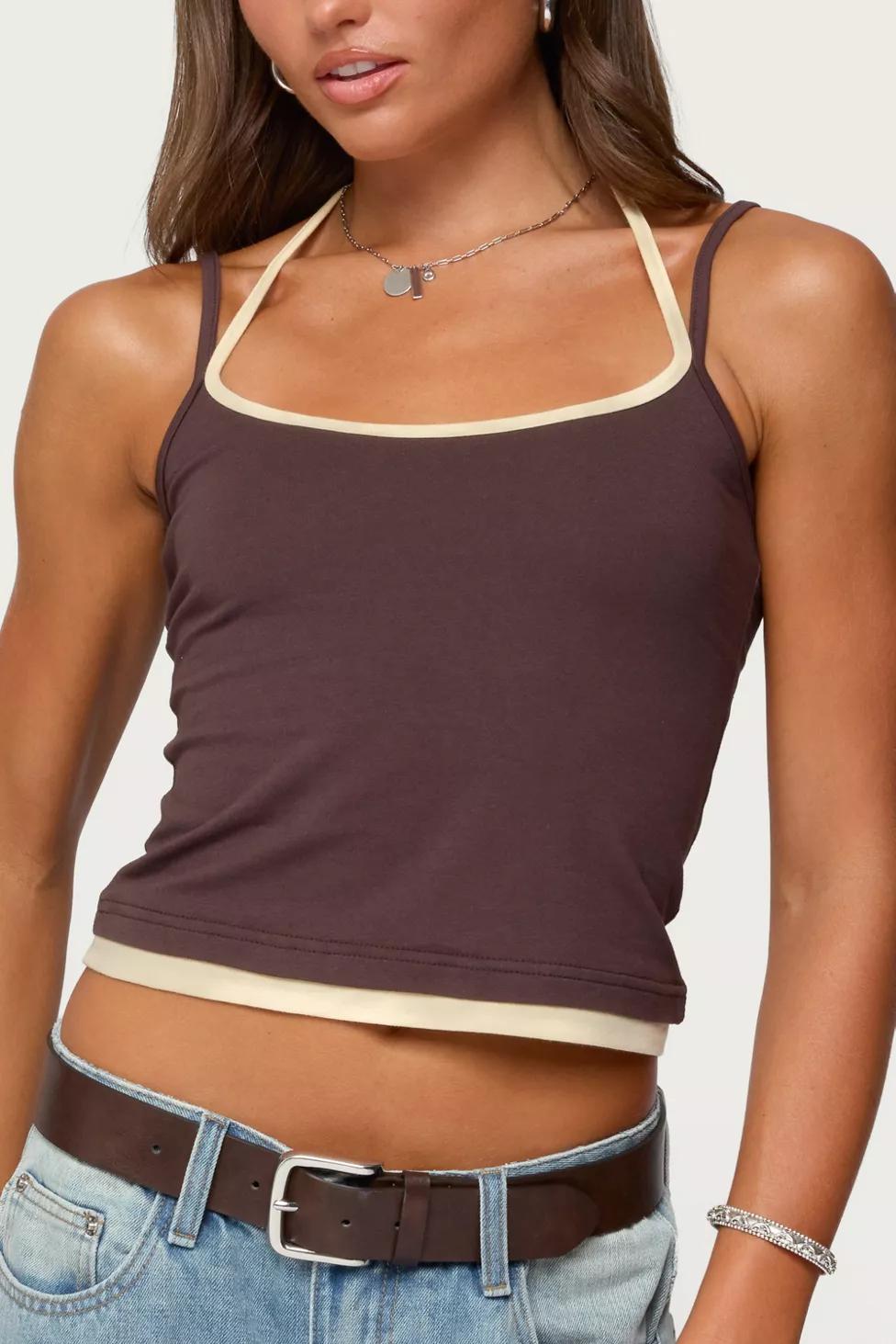 Edikted Roya Layered Halter Tank Top by EDIKTED
