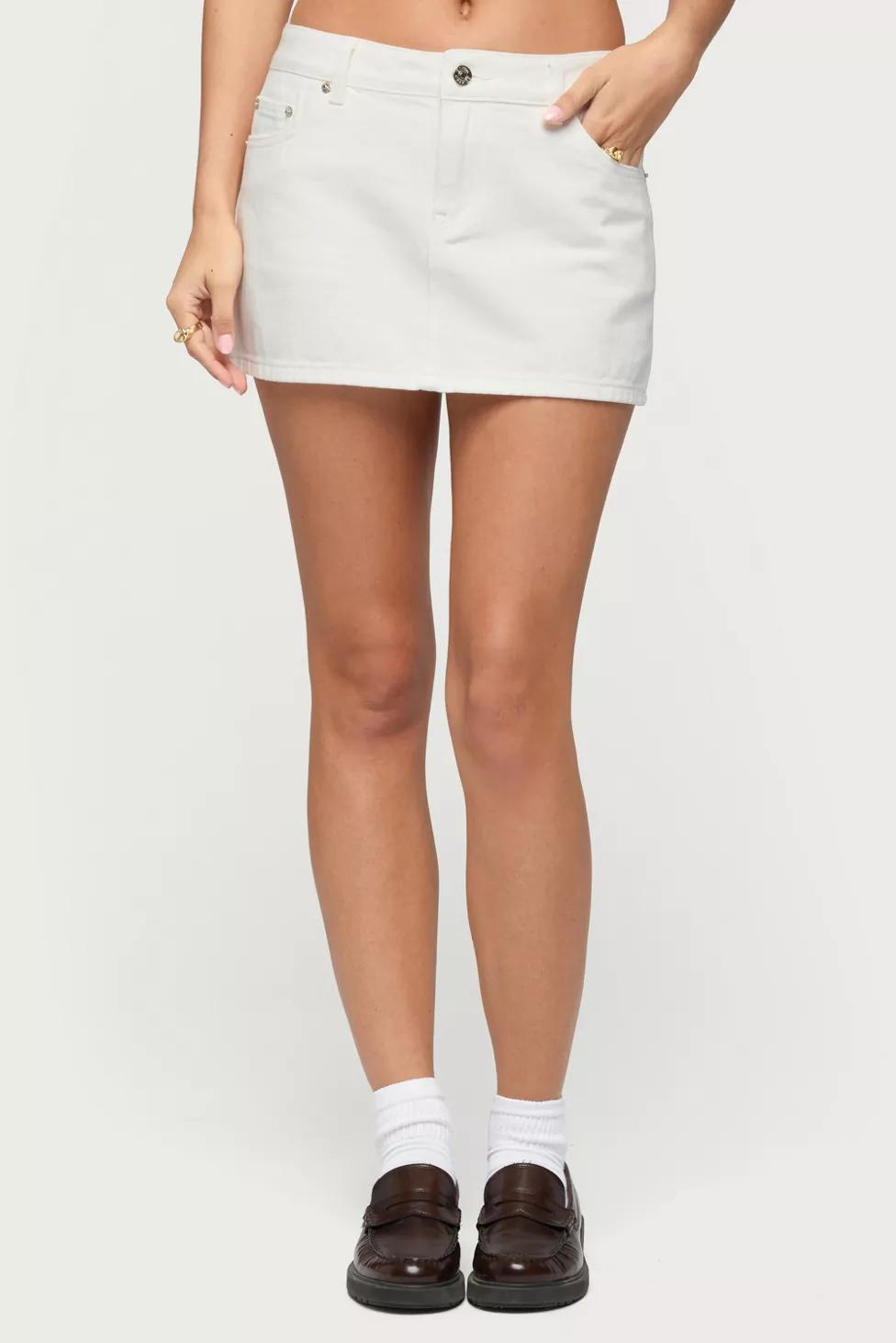 Edikted Spencer Low Rise Denim Micro Skirt by EDIKTED