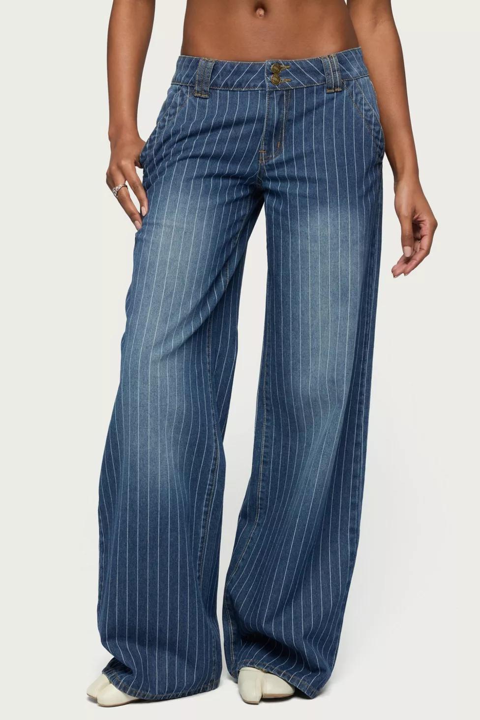 Edikted Tall Cory Striped Low Rise Baggy Jean by EDIKTED