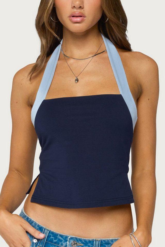 Edikted Tanna Contrast Halter Top by EDIKTED