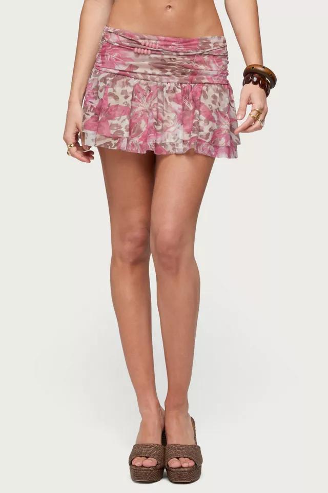 Edikted Tessa Floral Ruffle Mini Skirt by EDIKTED
