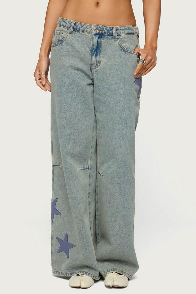 Edikted Trish Stars Low Rise Jean by EDIKTED