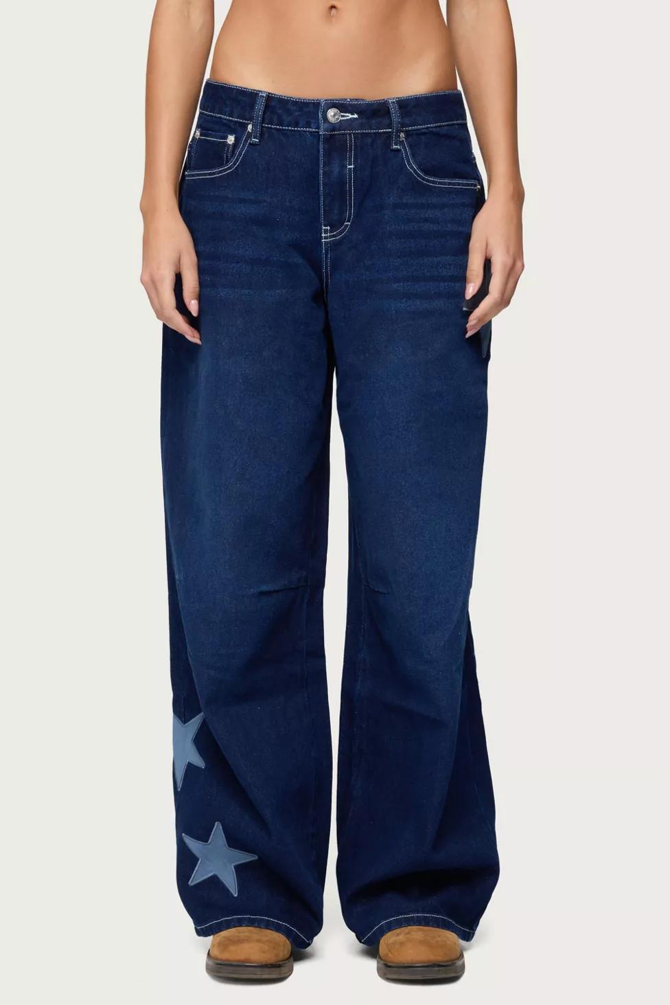 Edikted Trish Stars Low Rise Jeans by EDIKTED