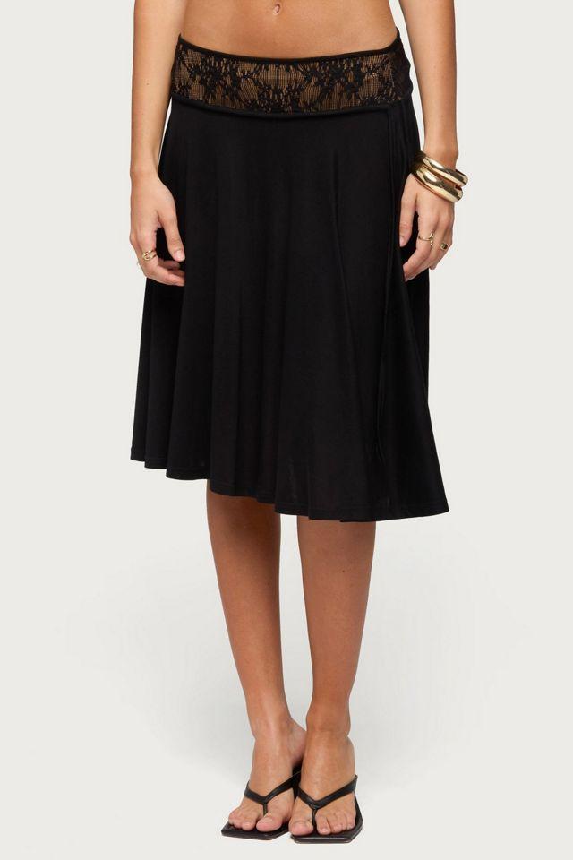 Edikted Winonah Crochet Waist Midi Skirt by EDIKTED