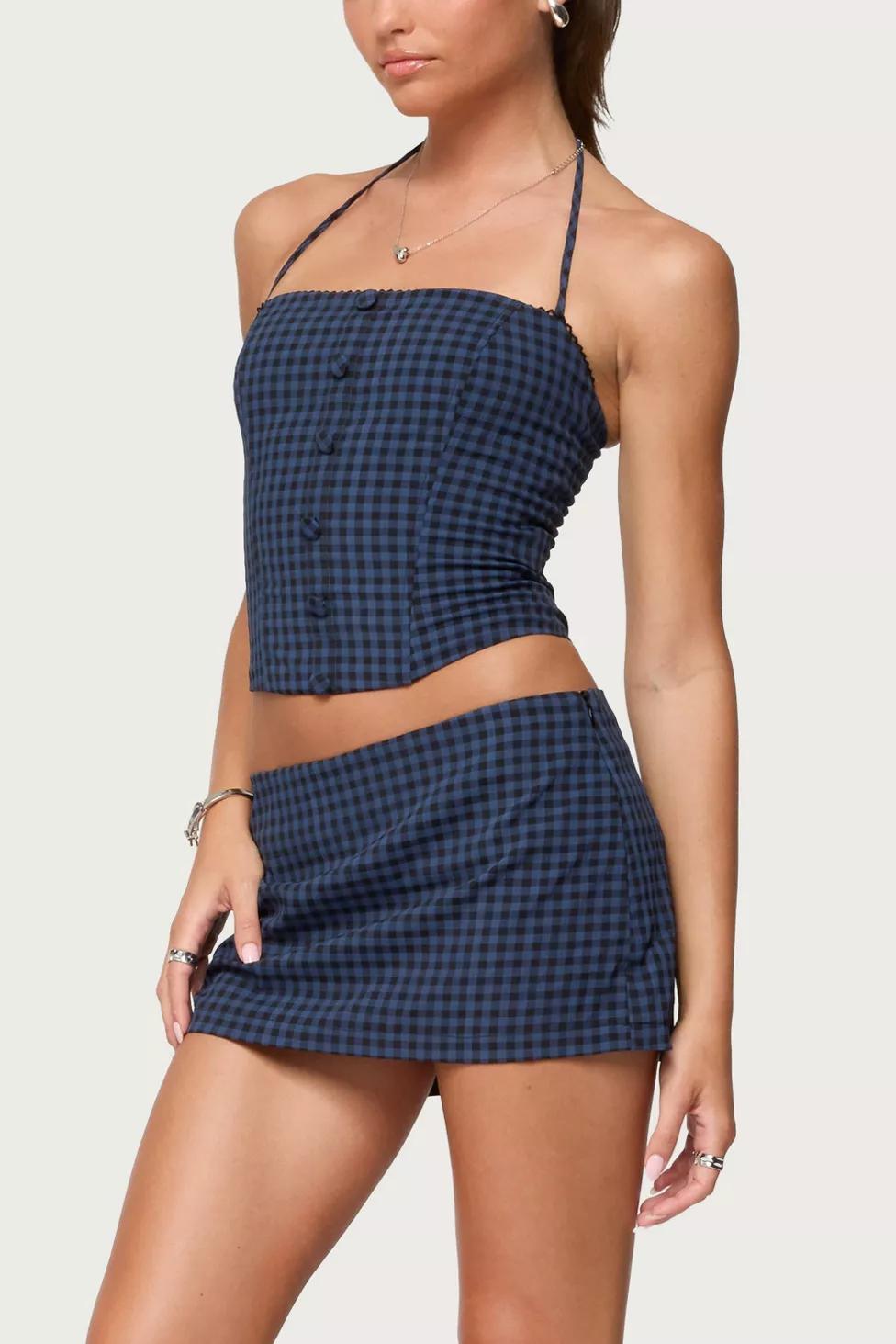 Edikted Winsley Gingham Mini Skort by EDIKTED