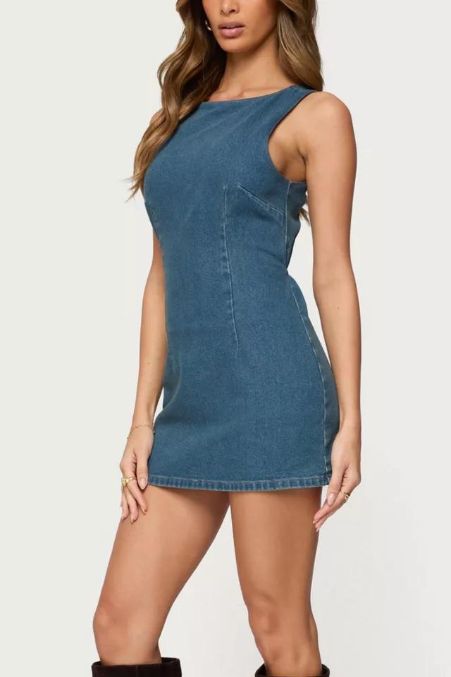 Edikted Zurey Stretchy Denim Romper by EDIKTED