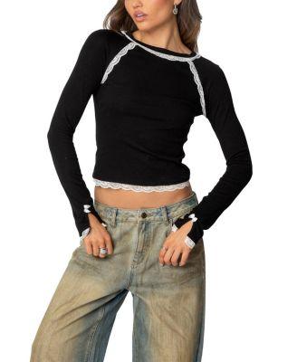 Edith Lacey Ribbed Top by EDIKTED
