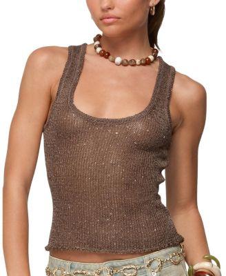 Eleora Sequin Knit Tank Top by EDIKTED