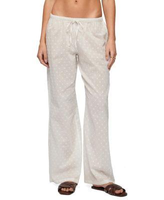 Embroidered Polka Dot Sheer Cotton Pants by EDIKTED