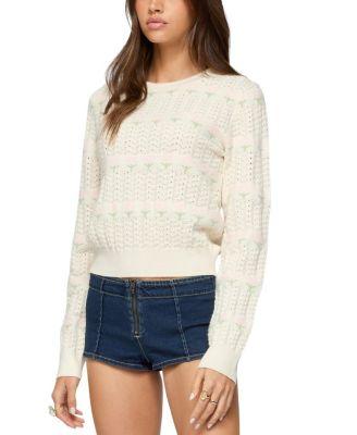 Emerie Flower Textured Knit Sweater by EDIKTED