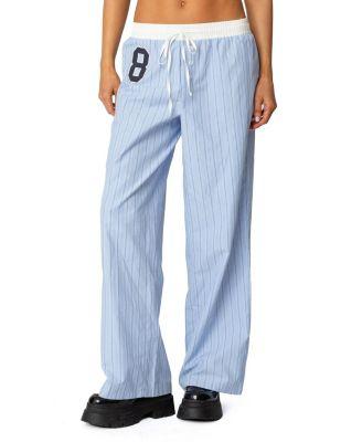 Erez Contrast Waist Striped Pants by EDIKTED