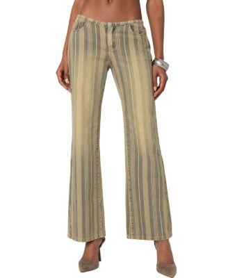 Eternity Pinstripe Flare Jeans in Mix by EDIKTED Eternity Pinstripe Flare Jeans in Mix by EDIKTED