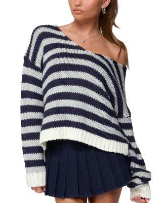 Eugenie Oversized Striped Knit Sweater by EDIKTED