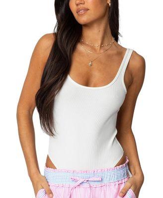 Evonne Backless Ribbed Bodysuit by EDIKTED