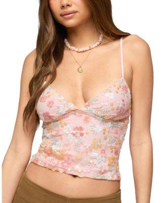Florale Bead & Sequin Tank Top by EDIKTED