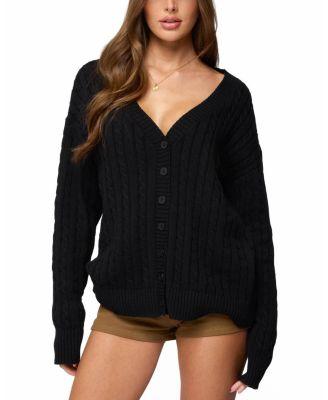 Francine Oversized V Neck Cardigan by EDIKTED