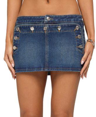 Fridie Buttoned Denim Mini Skort by EDIKTED