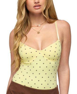 Gabriana Polka Dot Cupped Bodysuit by EDIKTED