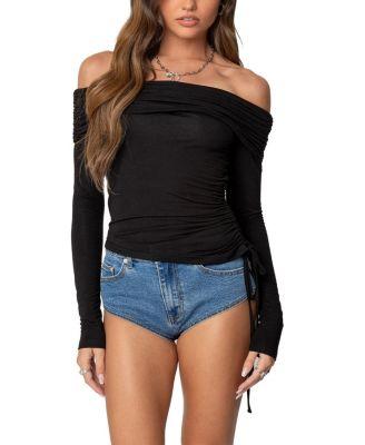 Gathered Fold Over Drawstring Top by EDIKTED