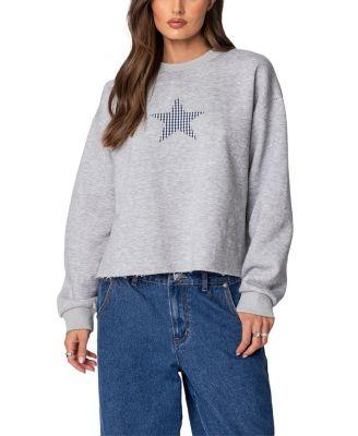 Gingham Star Sweatshirt by EDIKTED