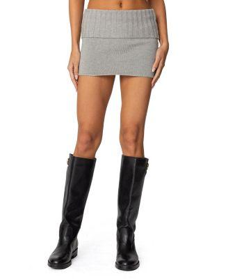 Gino Fold Over Knit Mini Skirt by EDIKTED