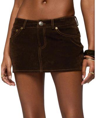 Gracen Faux Suede Mini Skort by EDIKTED