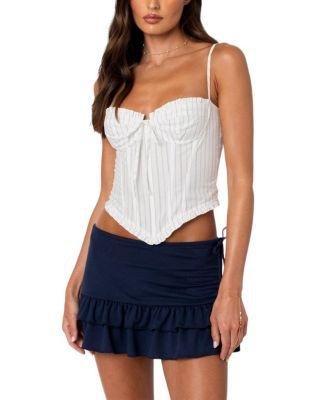Greca Striped Poplin Corset by EDIKTED