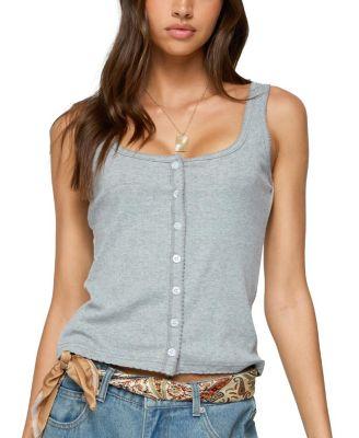 Gwenne Pointelle Button Up Tank Top by EDIKTED