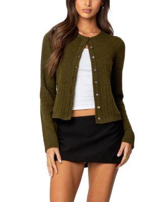 Half Cable Knit Cardigan by EDIKTED